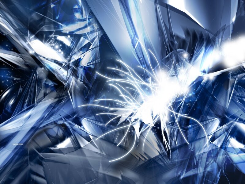 Abstract Blue Explosion — Dramatic, Digital Art