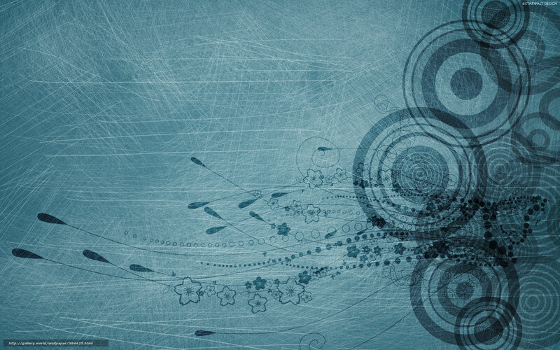 Abstract Blue Floral Design — Calm, Digital Art, Circles