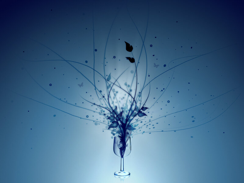 Abstract Blue Floral Design — Serene