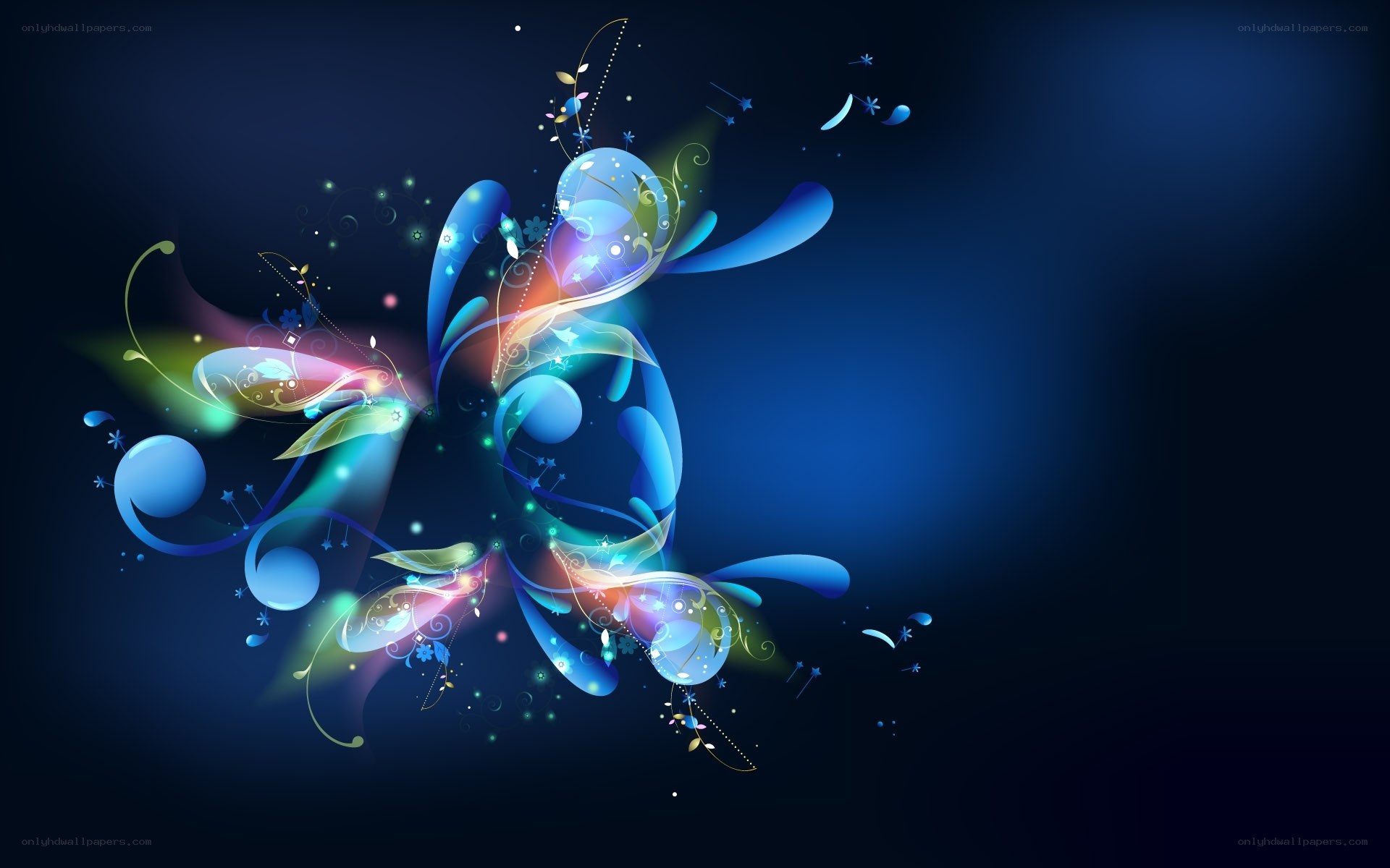 Abstract blue floral design