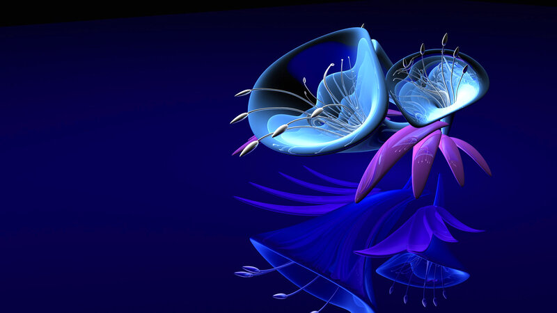 Abstract Blue Flowers