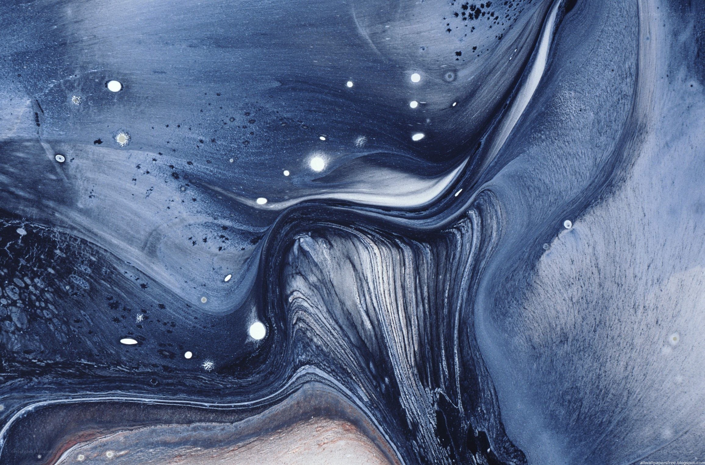 Abstract blue fluid art