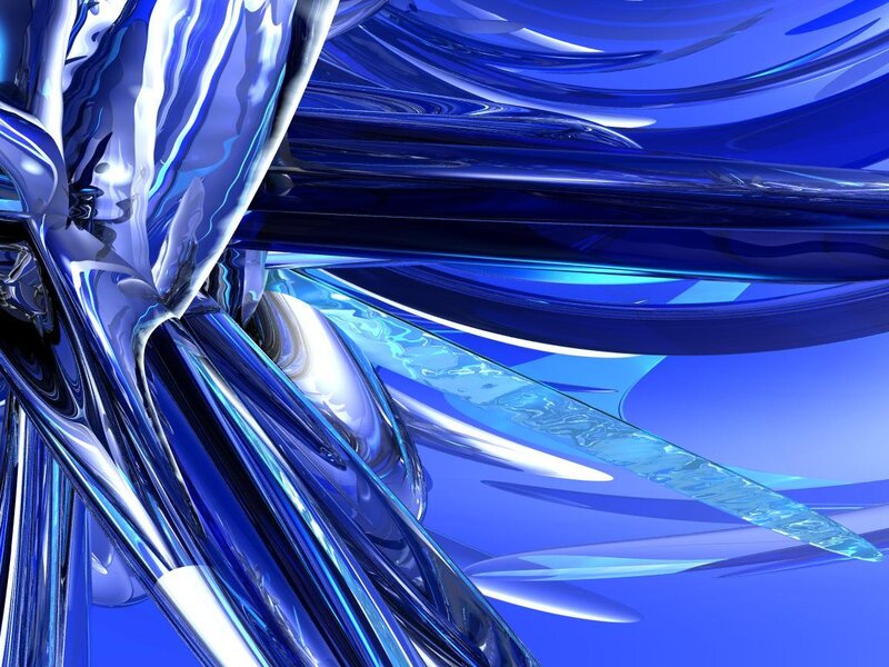 Abstract blue fluid forms