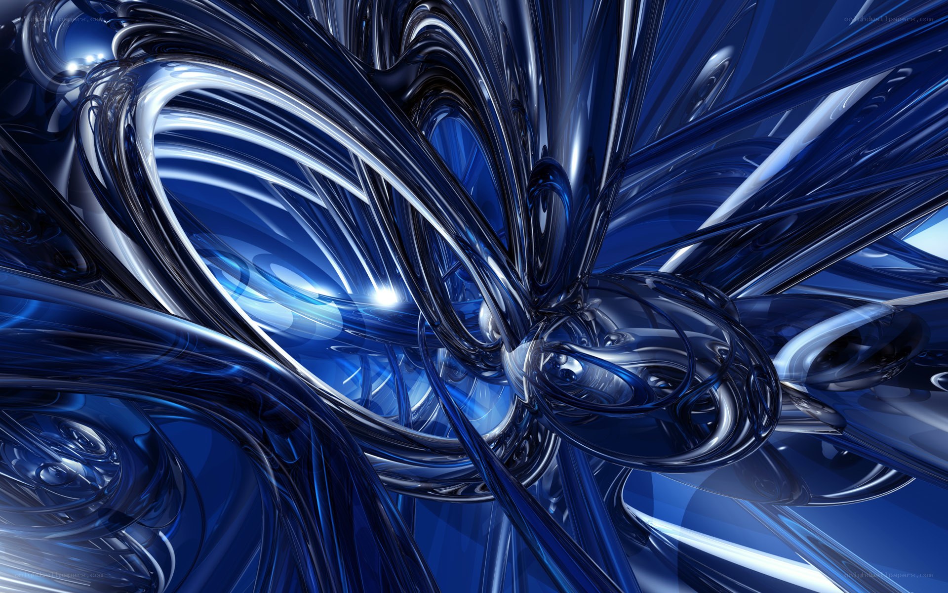 Abstract blue fluid swirl