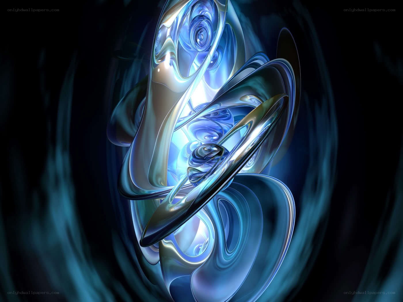 Abstract blue fluid swirl