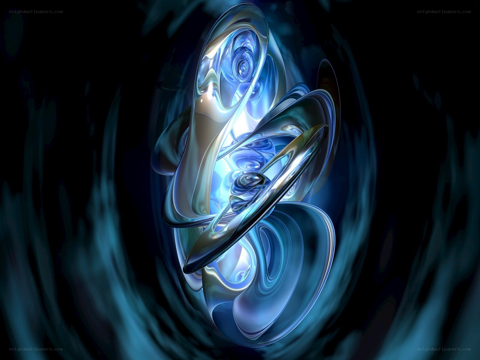 Abstract blue fluid swirl
