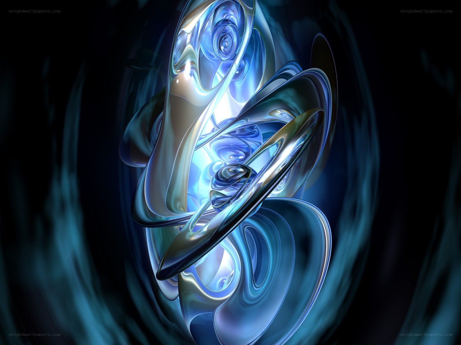 Abstract blue fluid swirl