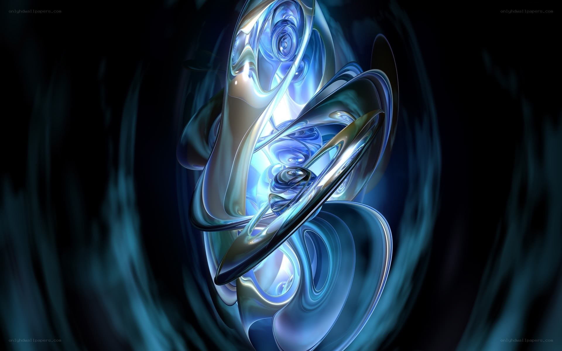 Abstract blue fluid swirl