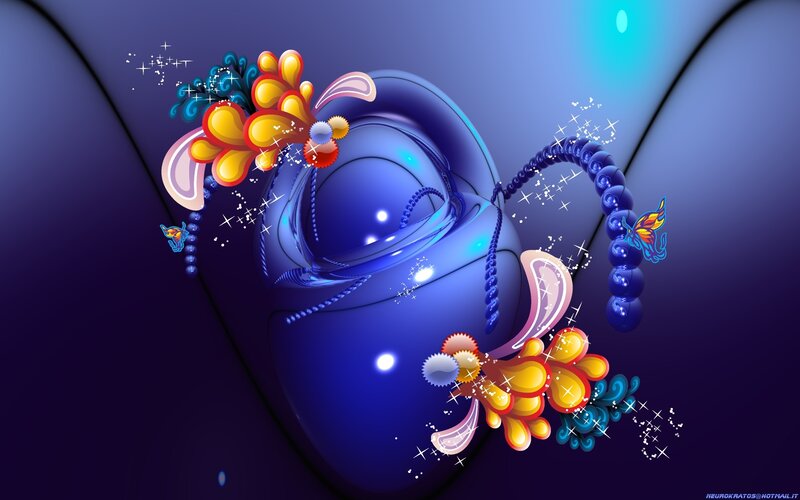 Abstract blue fractal art