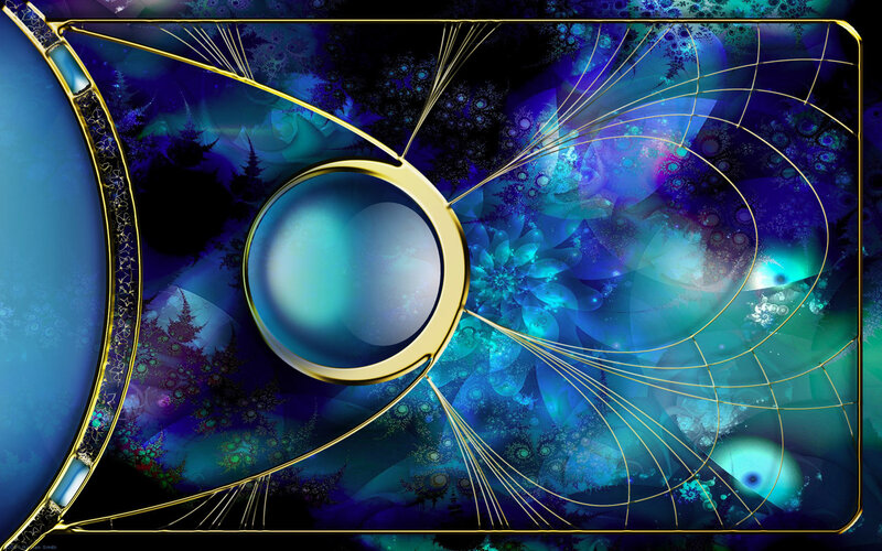 Abstract blue fractal art