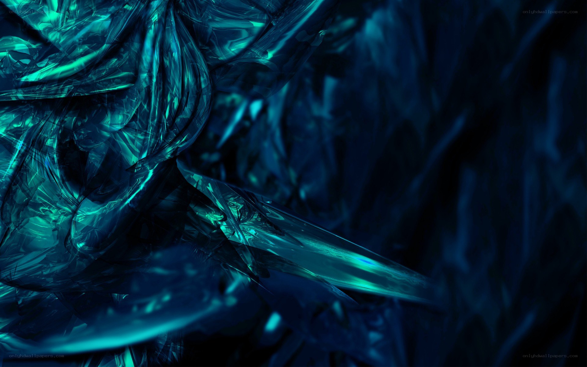 abstract blue fractal art