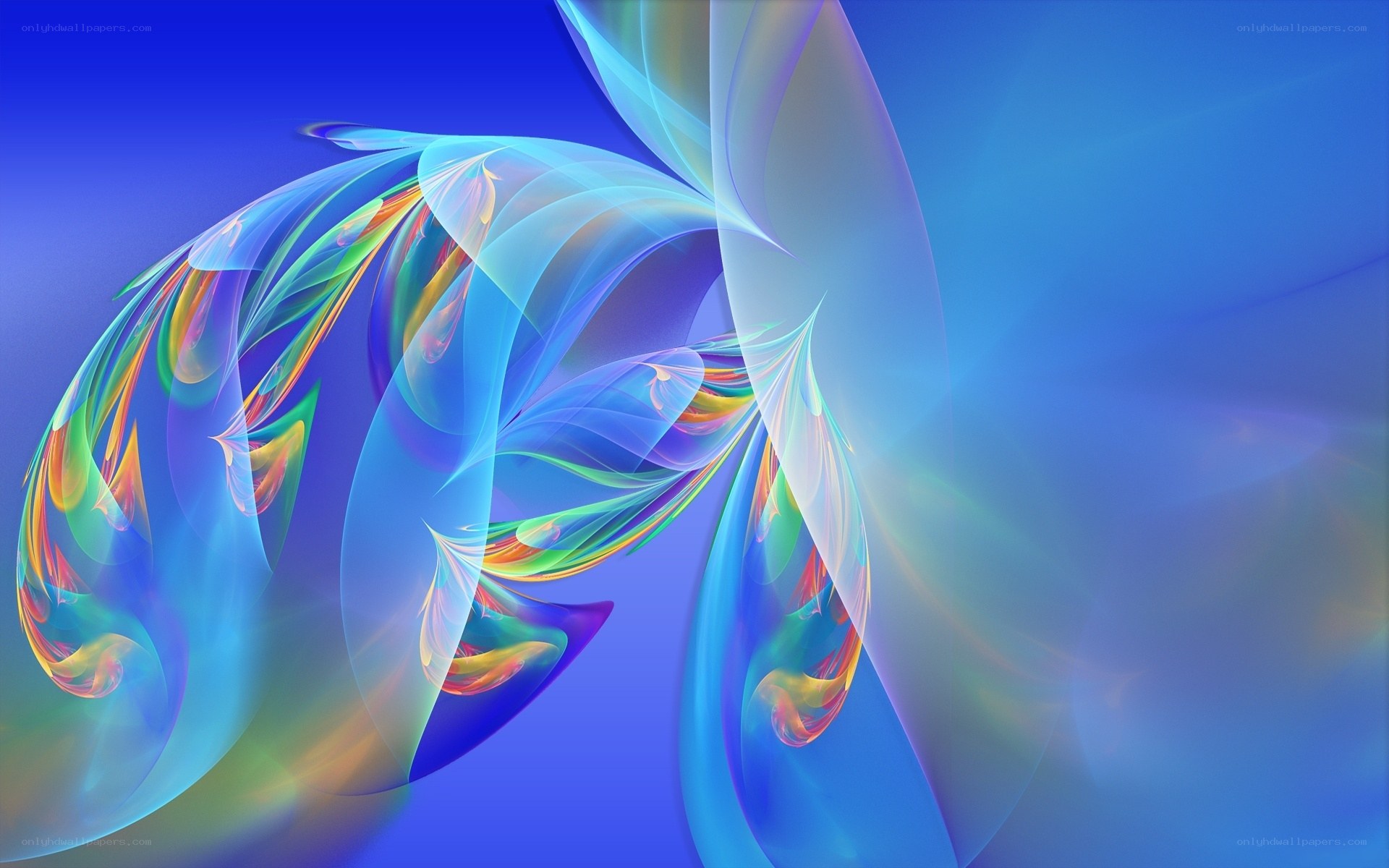 Abstract blue fractal art