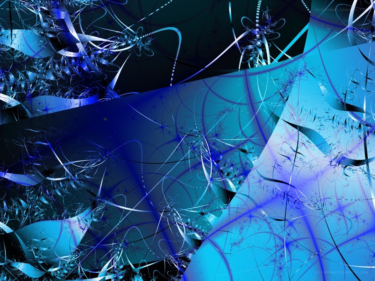 Abstract blue fractal design