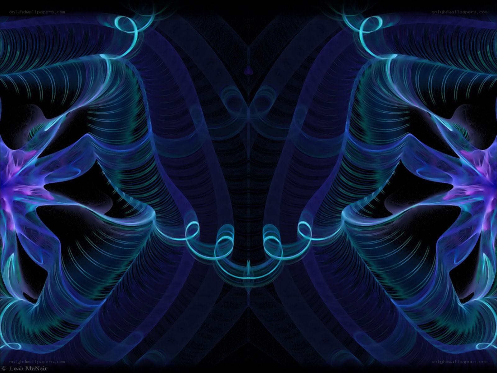 Abstract blue fractal design