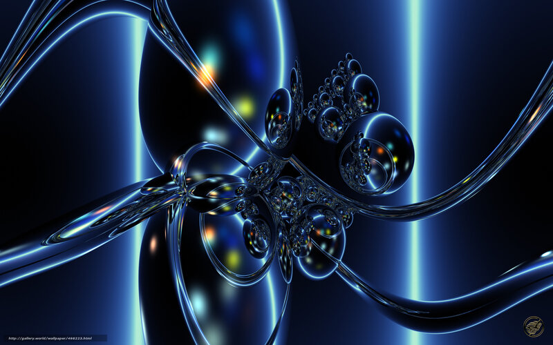 Abstract Blue Fractal Design — Dramatic, Digital Art