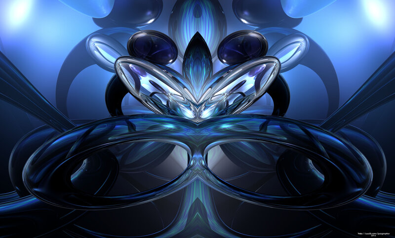Abstract Blue Fractal Design — Dramatic