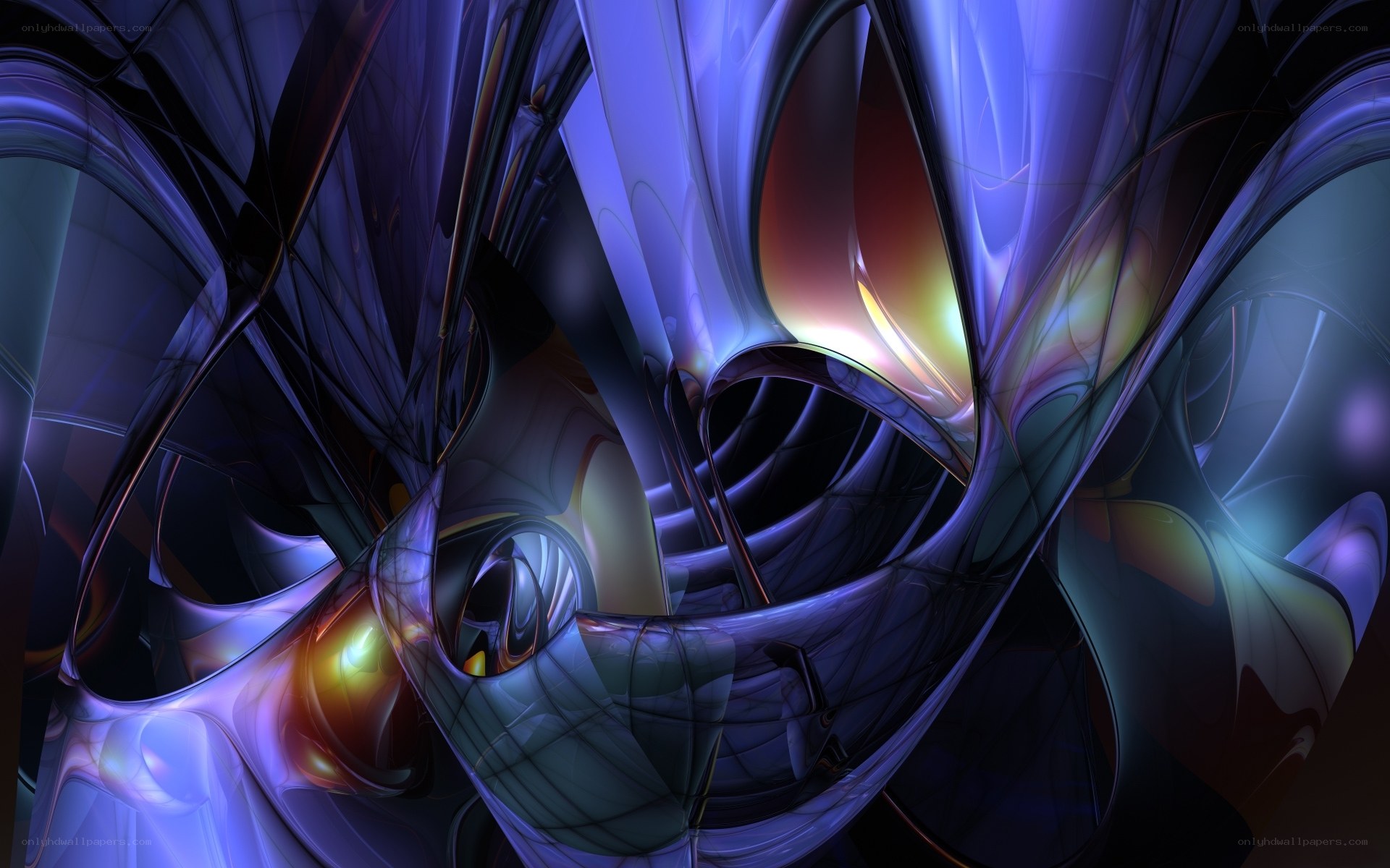 Abstract blue fractal design