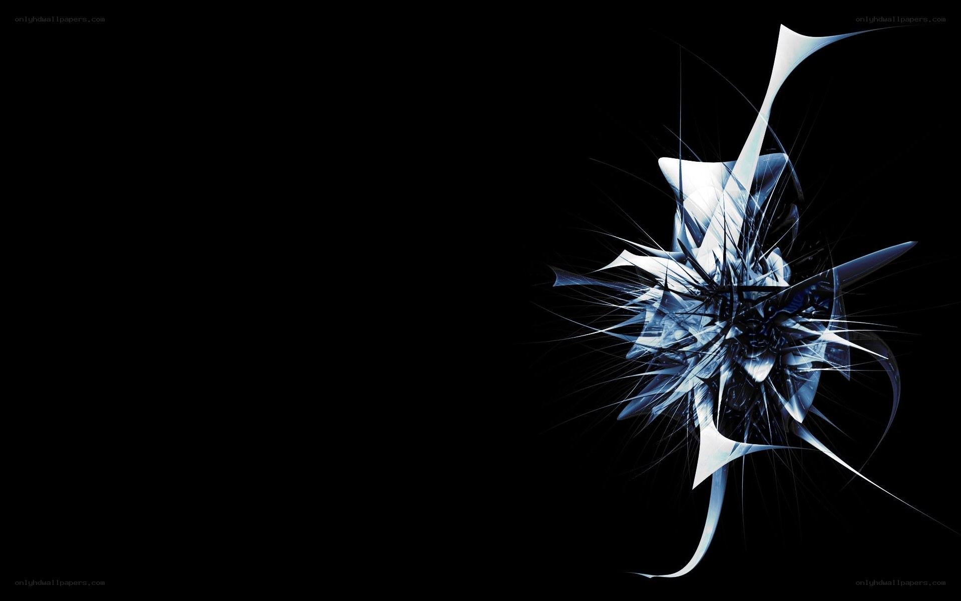 abstract blue fractal explosion
