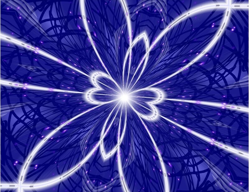 Abstract blue fractal flower