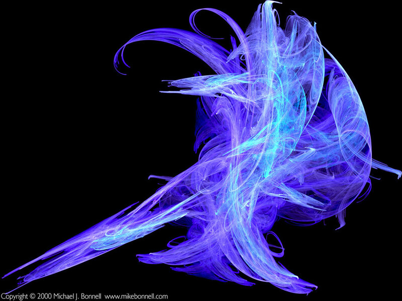 Abstract Blue Fractal Form