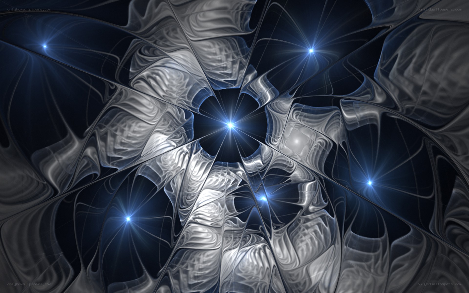 Abstract blue fractal pattern