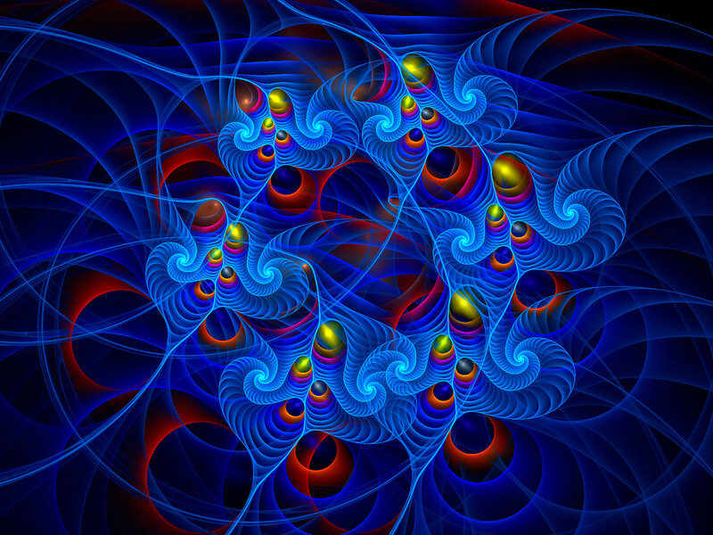 Abstract blue fractal pattern