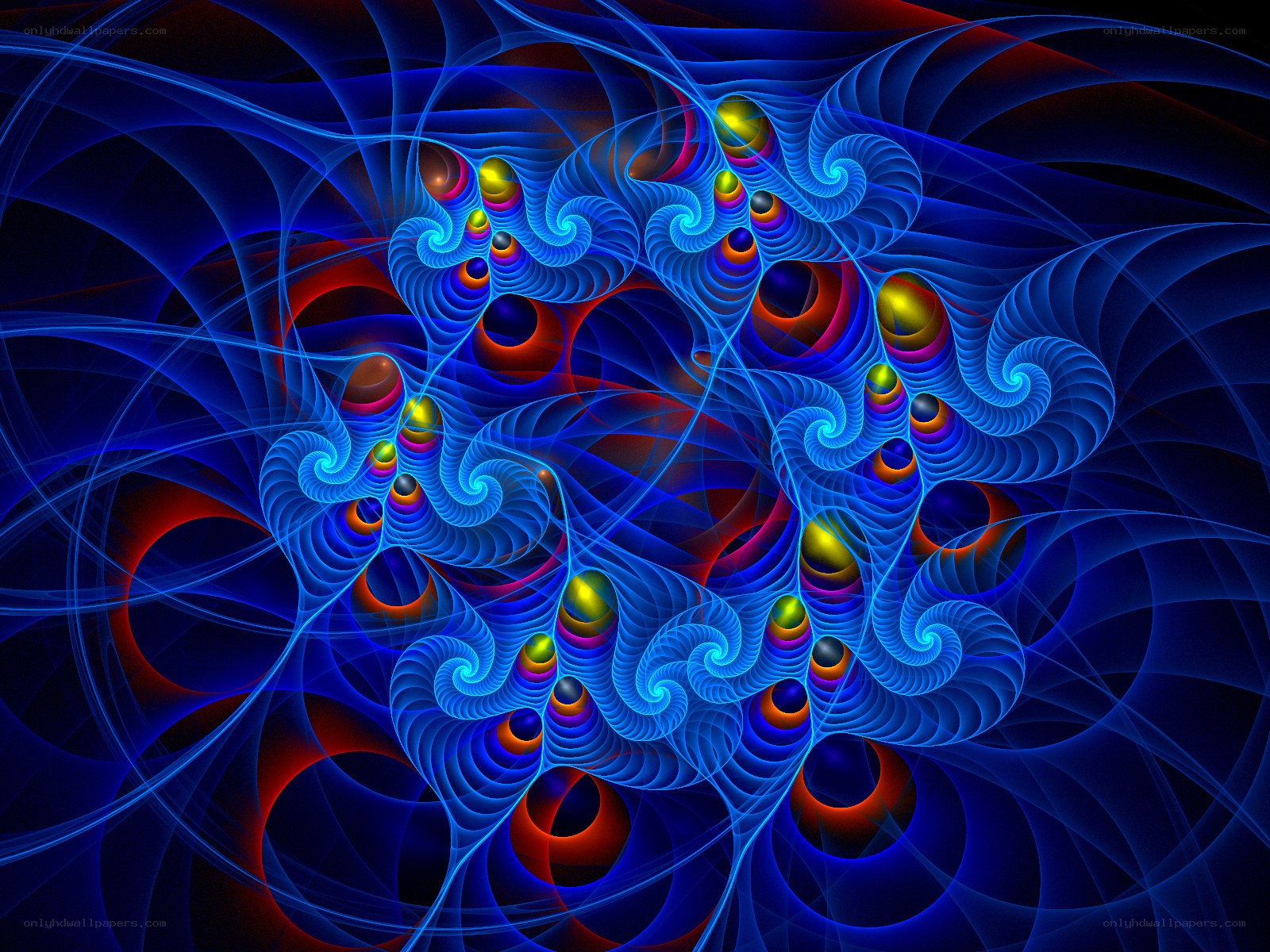 Abstract blue fractal pattern