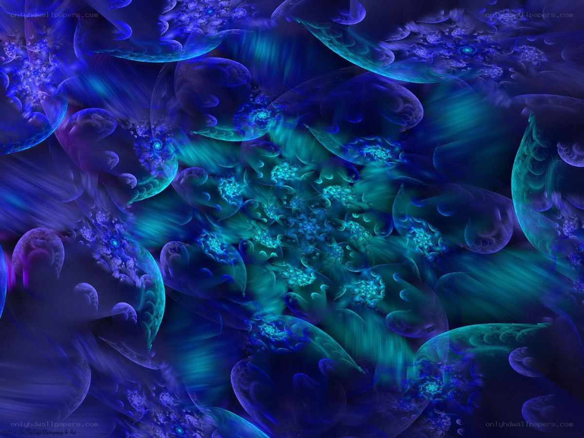 Abstract blue fractal patterns