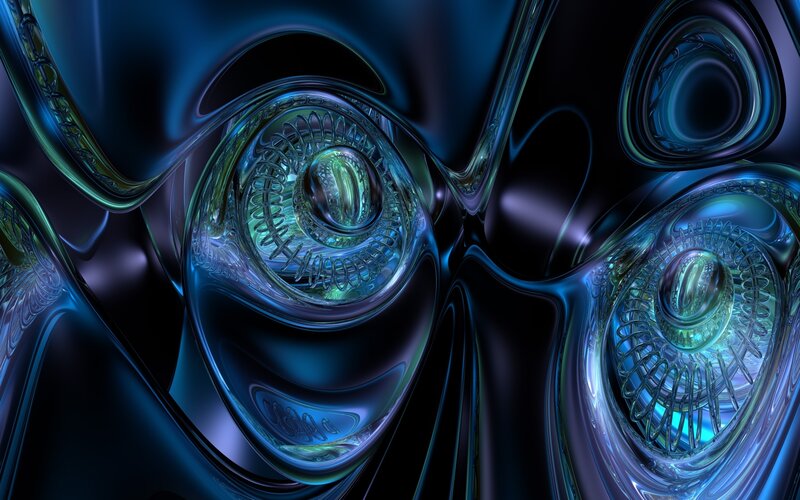 Abstract blue fractal patterns