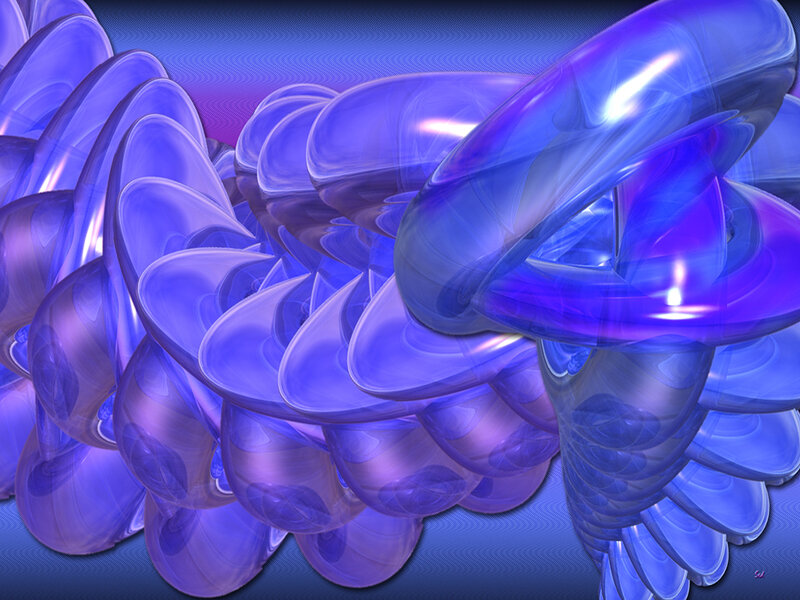 Abstract blue fractal sculpture
