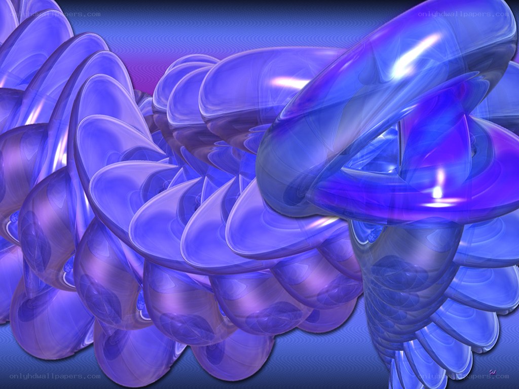 Abstract blue fractal sculpture