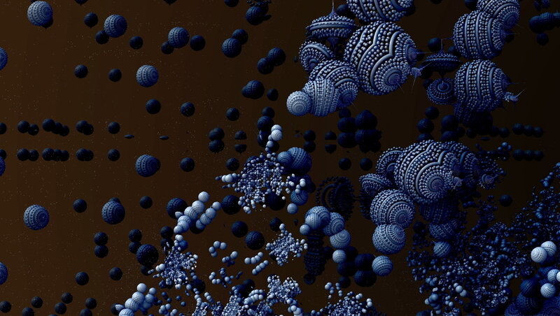 Abstract blue fractal structures