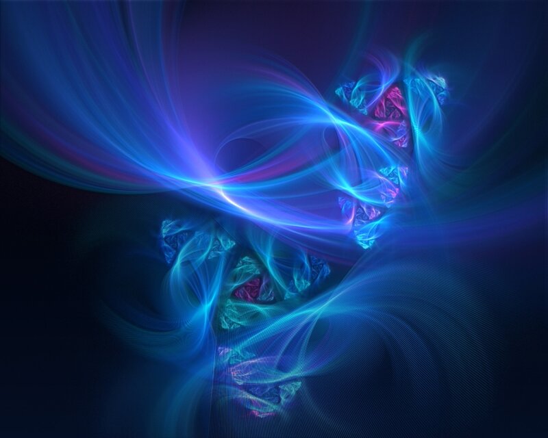 Abstract blue fractal swirl