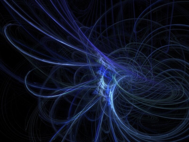 Abstract blue fractal swirl