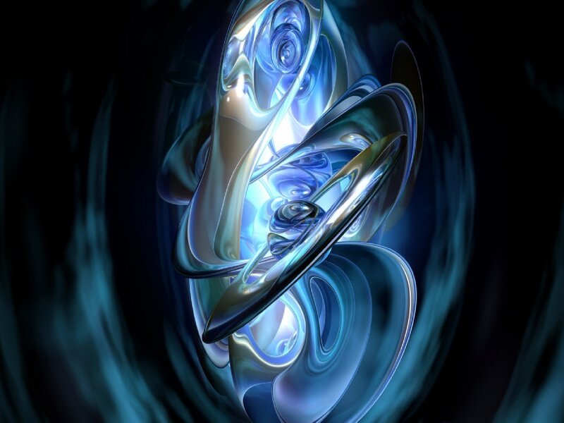Abstract blue fractal swirl