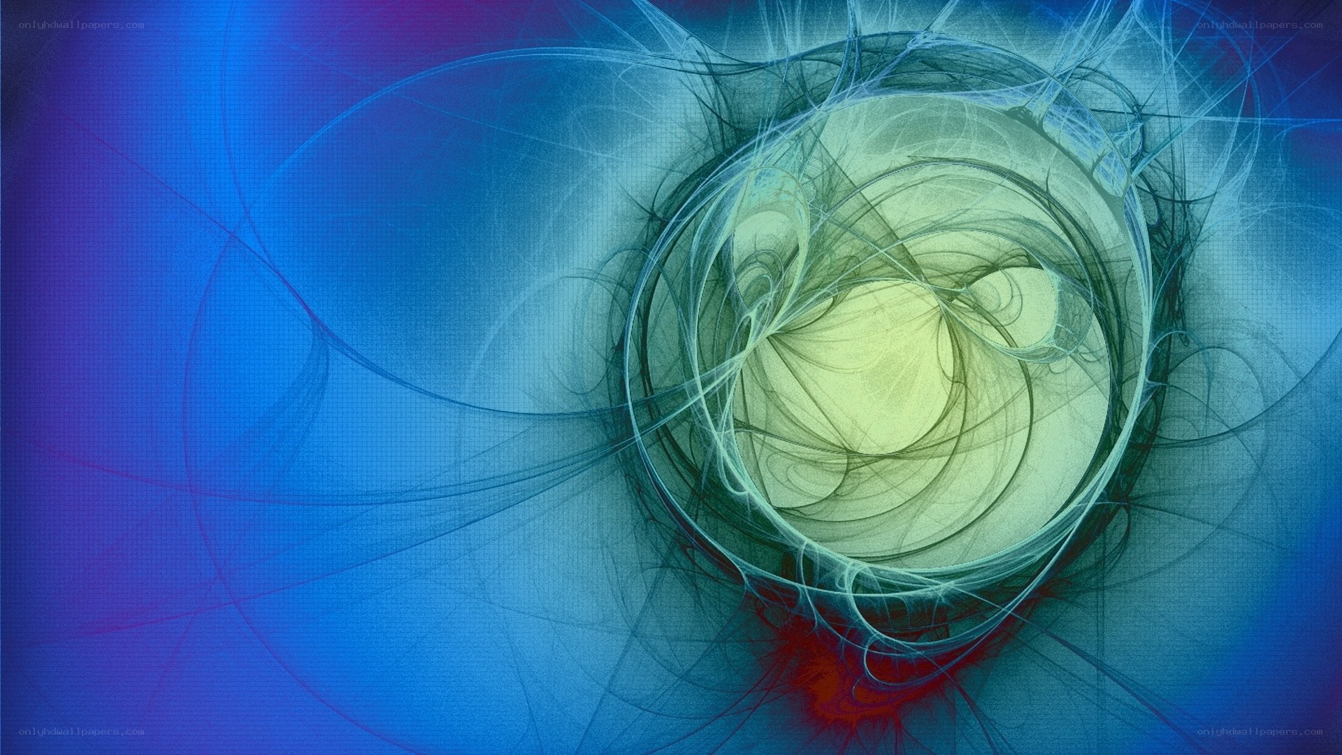 Abstract blue fractal swirl