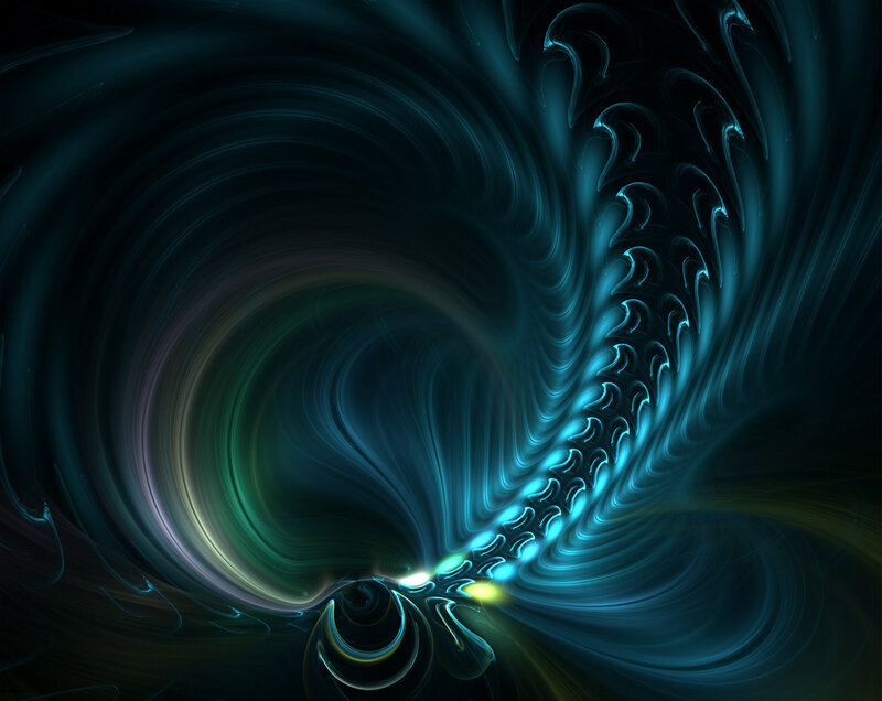 Abstract blue fractal swirl