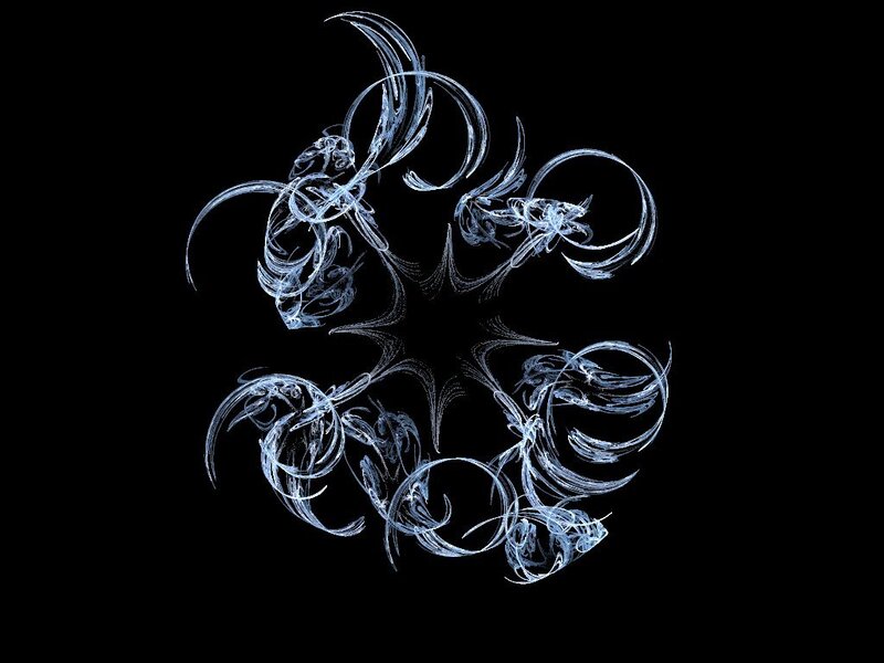 Abstract blue fractal swirls
