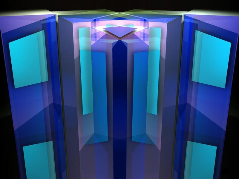 Abstract blue geometric structure