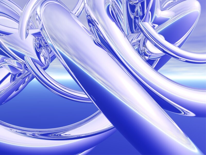 Abstract blue glass sculpture