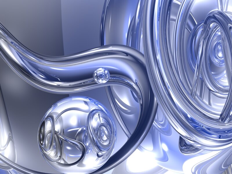 Abstract blue glass sculpture