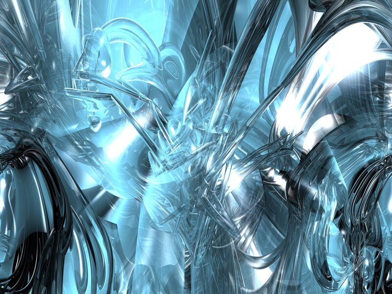 Abstract blue glass sculpture