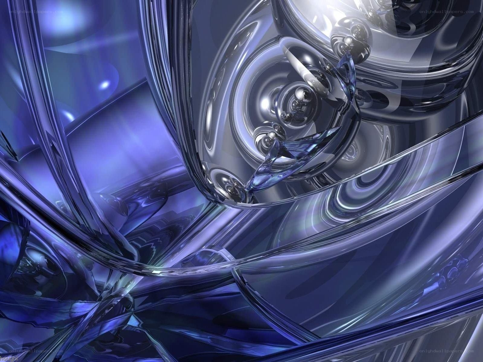 abstract blue glass sculpture