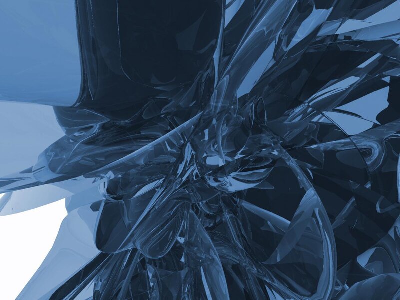 Abstract Blue Glass Sculpture — Cool