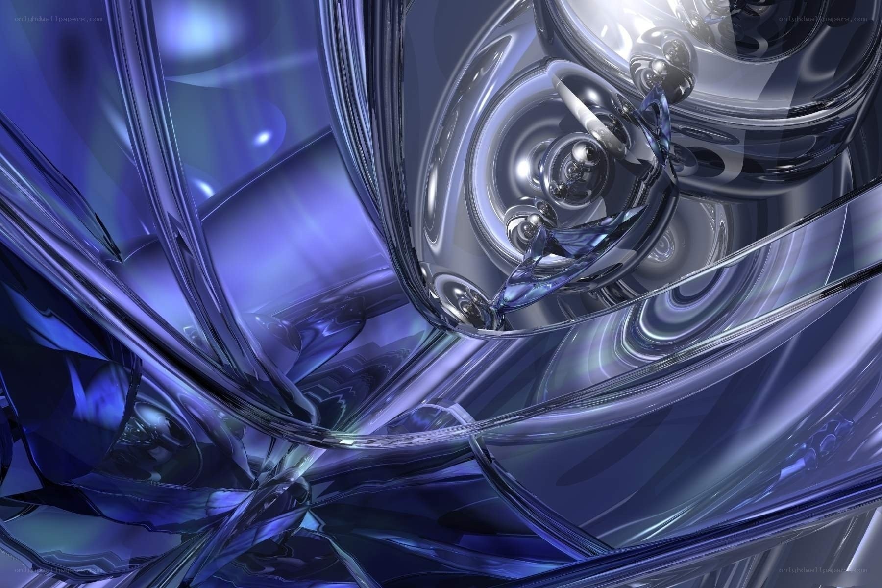 Abstract blue glass sculpture