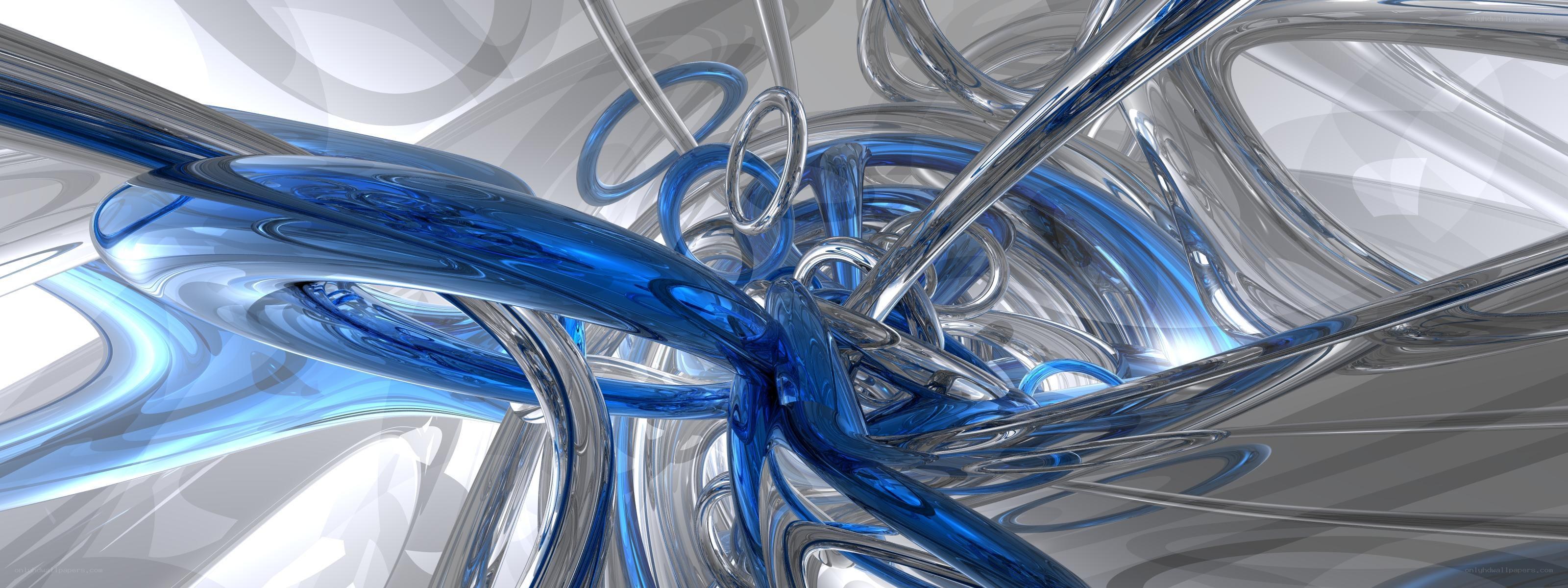 Abstract blue glass tubes