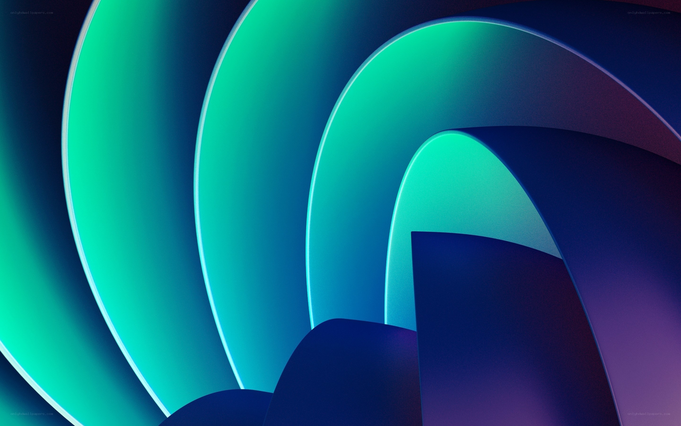 Abstract blue-green curves