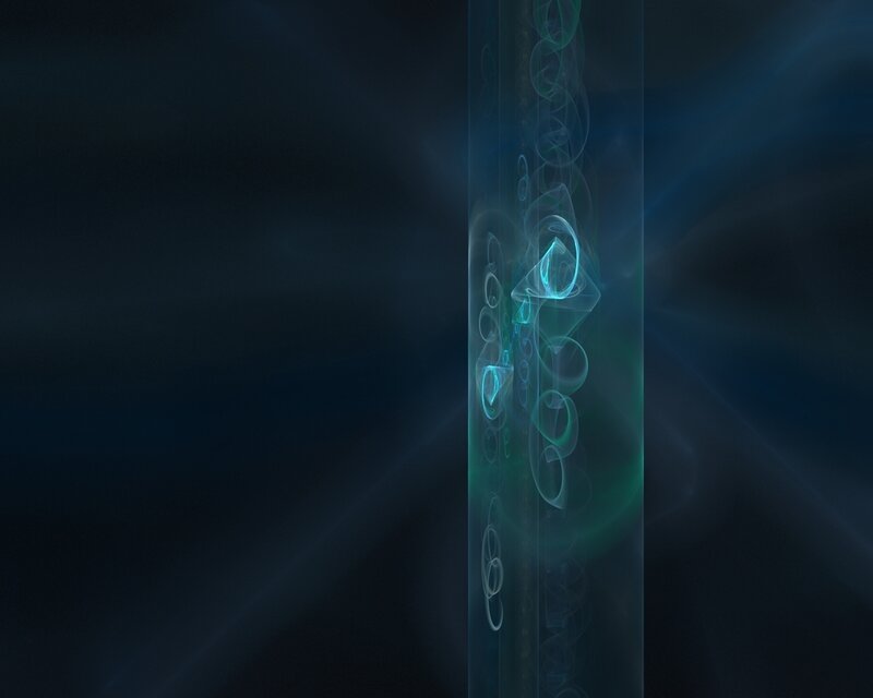 Abstract blue-green light column