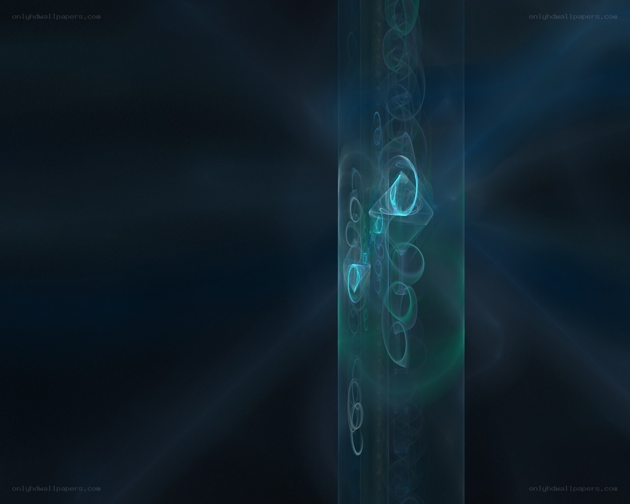 Abstract blue-green light column