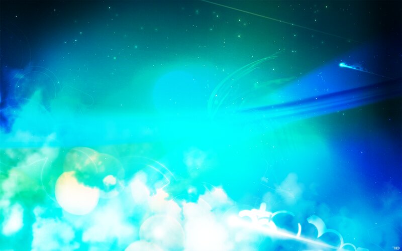 Abstract Blue-green Nebula — Blue